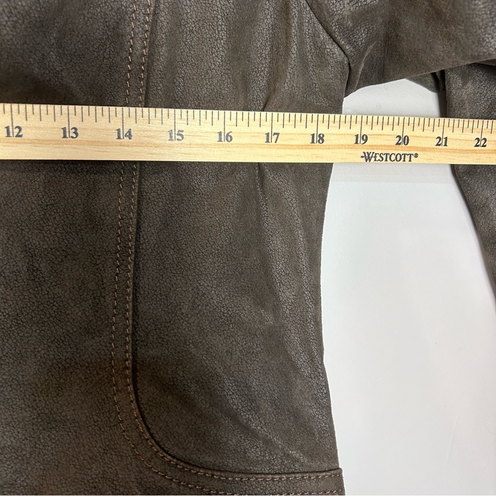 Danier leather jacket size‎ medium brown zippered bomber wool blend collar- READ - Picture 8 of 9